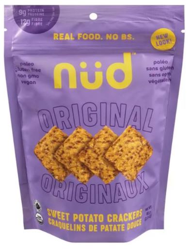 Nud Fud Original Sweet Potato Crackers, 66 Gram 6 per case