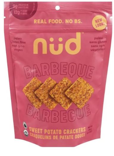 Nud Fud BBQ Sweet Potato Crackers, 66 Gram 6 per case