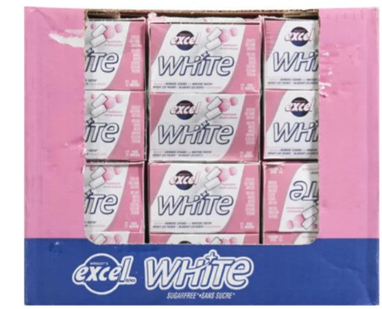 EXCEL WHITE GUM MINT (18X12UN) 216 per case