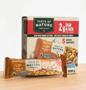 Taste of Nature Organic Peanut Caramel Fruit and Nut Snack Bar, 40 Gram 30 per case