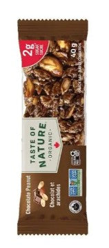 Taste of Nature Organic Chocolate Peanut Fruit and Nut Snack Bar, 40 Gram 30 per case