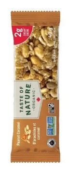 Taste of Nature Organic Peanut Caramel Fruit and Nut Snack Bar, 40 Gram 16 per case