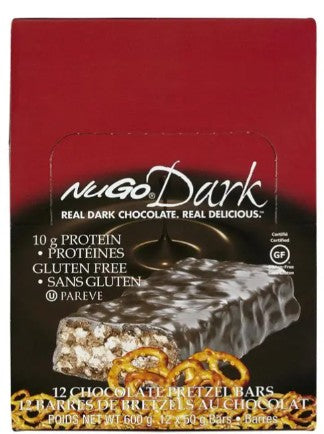 NuGo Dark Chocolate Pretzel Protein Bar, 50 Gram 12 per case
