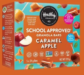 Healthy Crunch School Approved 24 Grams Caramel Apple Granola Bar, 6 count 6 per case