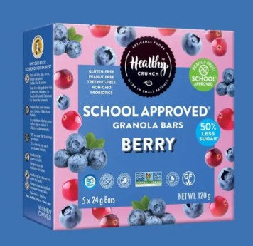 Healthy Crunch School Approved 24 Grams Berry Granola Bar, 5 count 6 per case