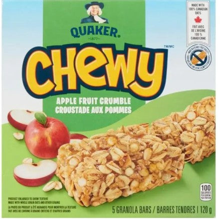 QUAKER BAR CHEWY APPLE (12X120GR) 12 per case