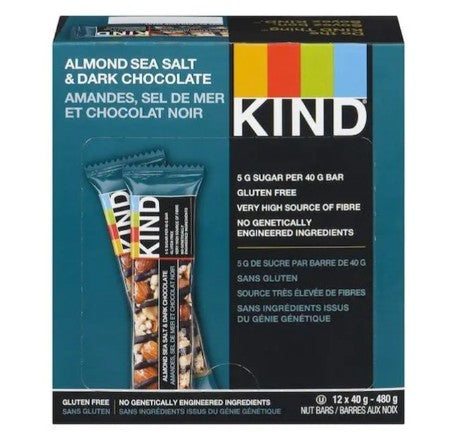 KIND Almond Sea Salt and Dark Chocolate Bar, 40 Gram 36 per case