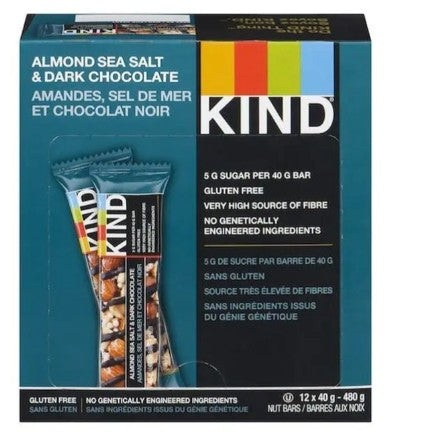 Kind Snacks Dark Chocolate Nuts and Sea Salt Bar, 40 Gram 72 per case