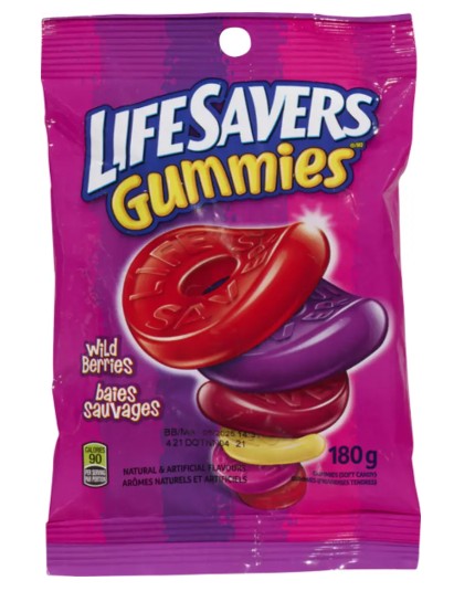 LIFE SAVERS CANDY GUMMY WILDBERRY CELLO (12X180GR) 12 Per Case