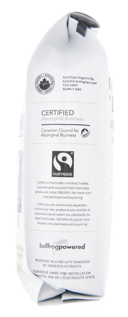 Birch Bark Coffee Co Whole Bean Coffee Organic Two-Spirit Dark Roast, 340 g Product of Canada Pantry