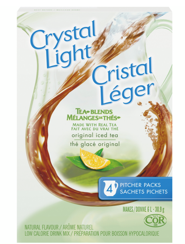 Crystal Light Brand Iced Tea Powdered Drink Mix Pitcher Packs 30.9 g Canadian Quick Beverage Product Pantry