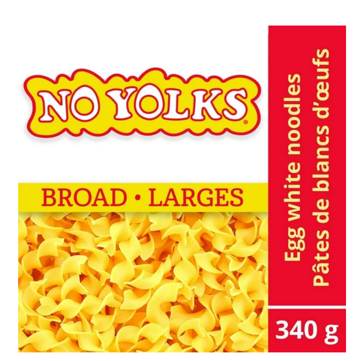 No Yolks Broad Egg White Noodles Low Sodium Pasta, 340 g Made in Canada Popular Brand Pantry Staple Pasta
