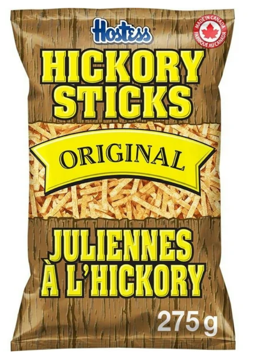 Hostess Brand Hickory Sticks Original Flavour Potato Sticks, 275g Canadian Made Classic Chips Snack Pantry