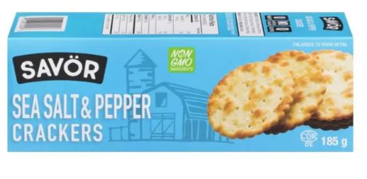 Savor Sea Salt and Pepper Crackers, 185 Gram 12 per case