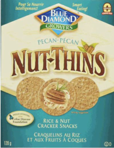 Blue Diamond Nut Thins Pecan Crackers (Blue Diamond Growers) 12 per case