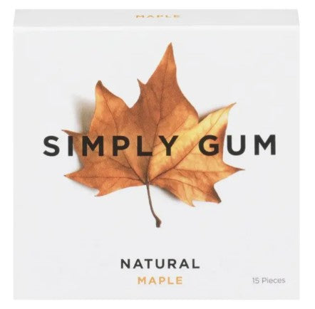 Simply Gum Natural Maple Chewing Gum, 15 count 12 per case
