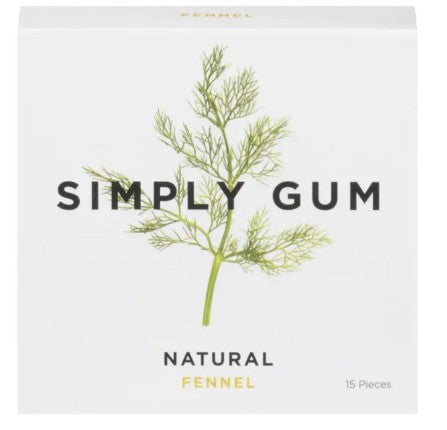 Simply Gum Natural Fennel Chewing Gum, 15 count 12 per case