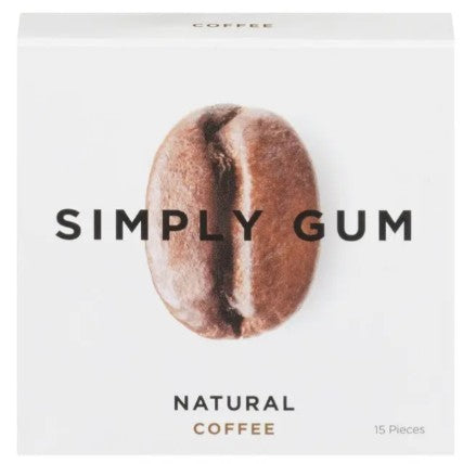 Simply Gum Natural Coffee Chewing Gum, 15 count 12 per case