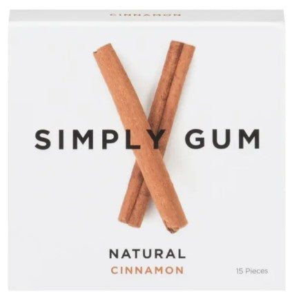 Simply Gum Natural Cinnamon Chewing Gum, 15 count 12 per case