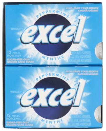EXCEL GUM MINT BLUE (18X12UN) 216 per case