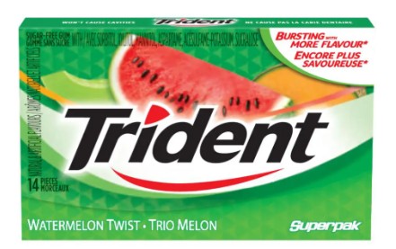 TRIDENT GUM STICK TRIO WATERMELON (12X12X1UN) 144 per case
