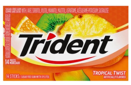 TRIDENT GUM STICK TROPICAL TWIST (12X12X1UN) 144 per case