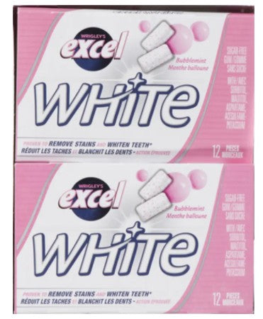 EXCEL WHITE GUM MINT (18X12UN) 216 per case