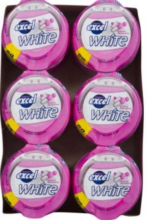 EXCEL WHITE GUM MINT BOTTLE (4X6X1UN) 24 per case