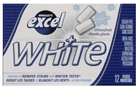 EXCEL WHITE GUM WINTERFRESH (18X12X1UN) 216 per case