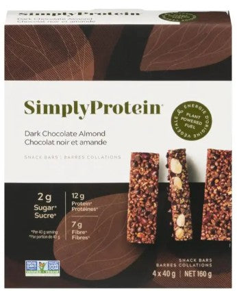 SimplyProtein Dark Chocolate Almond Snack Bar, 160 Gram 6 per case
