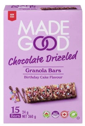 MadeGood Birthday Cake Chocolate Drizzled Granola Bar, 24 Gram 75 per case