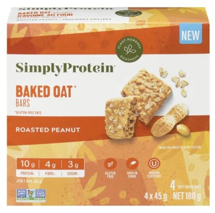 SimplyProtein Roasted Peanut Baked Oat Bar, 180 Gram 6 per case