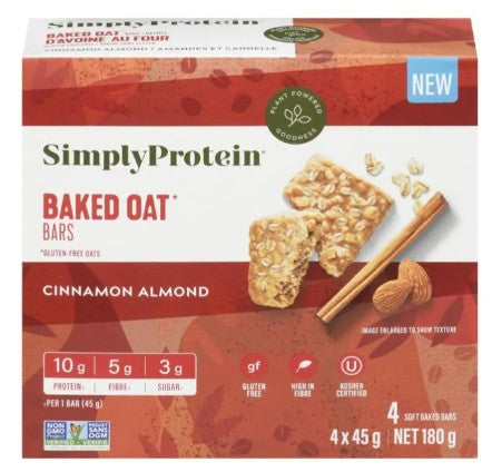 SimplyProtein Cinnamon Almond Baked Oat Bar, 180 Gram 6 per case