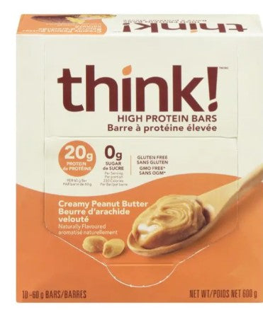 think! Creamy Peanut Butter High Protein Bar, 60 Gram 10 per case