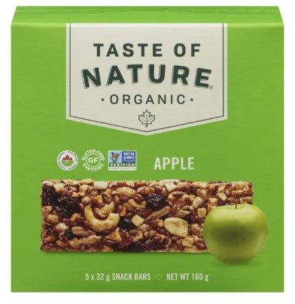 Taste of Nature Organic Apple Snack Bar, 32 Gram 30 per case