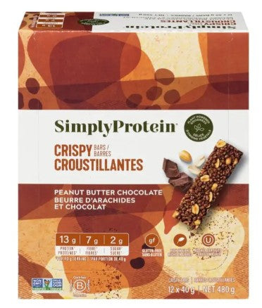 SimplyProtein Peanut Butter Chocolate Snack Bar, 40 Gram 12 per case