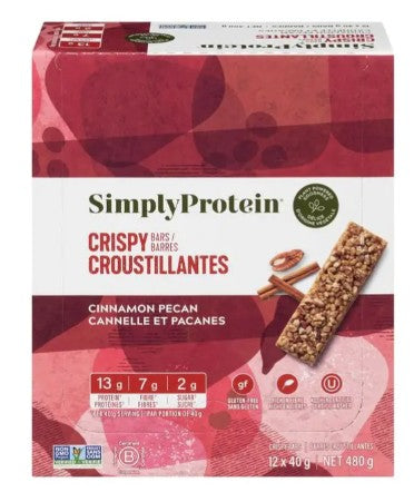 SimplyProtein Cinnamon Pecan Snack Bar, 40 Gram 12 per case
