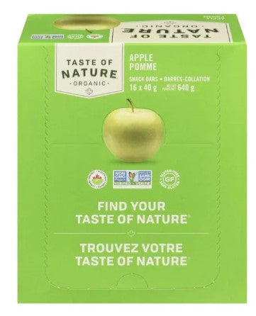 Taste of Nature Organic Apple Snack Bar, 40 Gram 16 per case