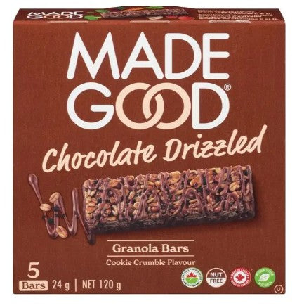 MadeGood Organic Cookie Crumble Chocolate Drizzled Granola Bar, 120 Gram 6 per case