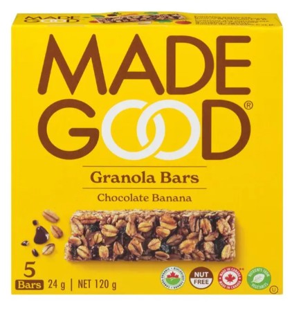 MadeGood Organic Chocolate Banana Granola Bar, 24 Gram 30 per case