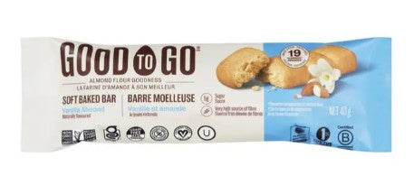 Good To Go Vanilla Almond Soft Baked Bar, 40 Gram 9 per case