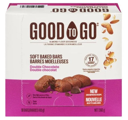 Good To Go Double Chocolate Soft Baked Bar, 40 Gram 9 per case