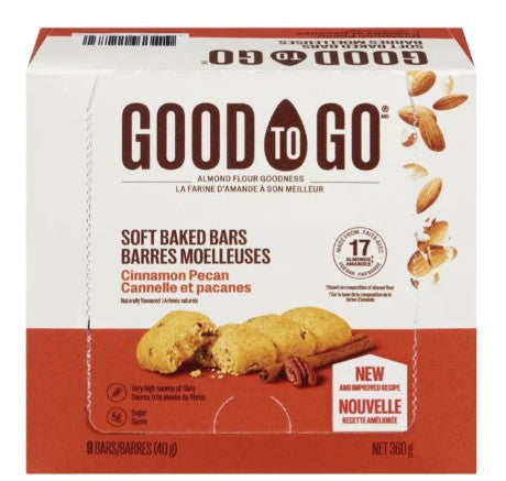 Good To Go Cinnamon Pecan Soft Baked Bar, 40 Gram 9 per case