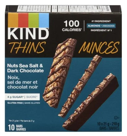 KIND Dark Chocolate Nuts and Sea Salt 21 Grams Bar, 10 count 6 per case