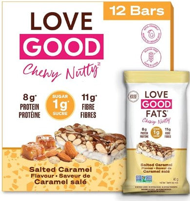love good fats Chewy-Nutty Salted Caramel Bar (snack bar) 12 per case
