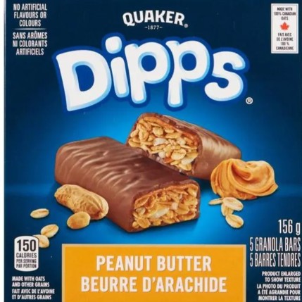 QUAKER BAR CHEWY PEANUT BUTTER DIPPS (12X156GR) 12 per case