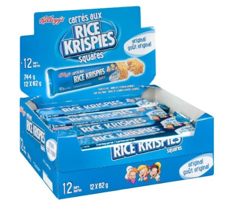 RICE KRISPIES SQUARE (6X12X62GR) 72 per case