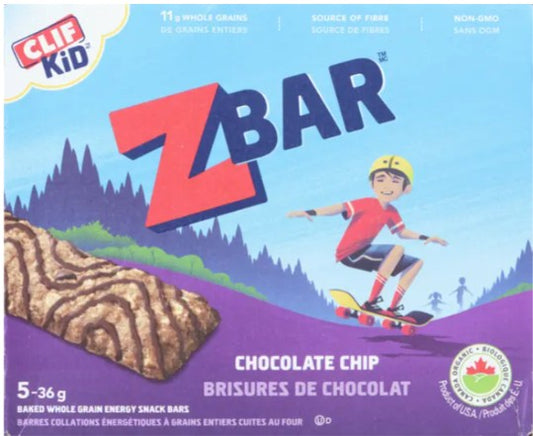 ZBAR CHOCOLATE CHIP 5PK 180G (CLIF ZBAR CHOCOLATE CHIP NON GMO ENERGY BAR 180 GR) 6 per case