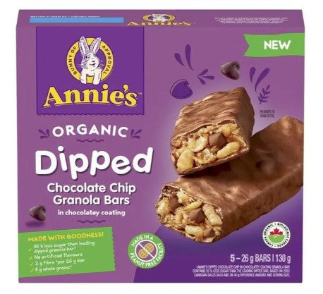 Annie's ANN GRAN BAR DIPPED CHOC CHIP (ANN ORG GRAN BAR DIPPED CHOC CHP 5CT) 12 per case