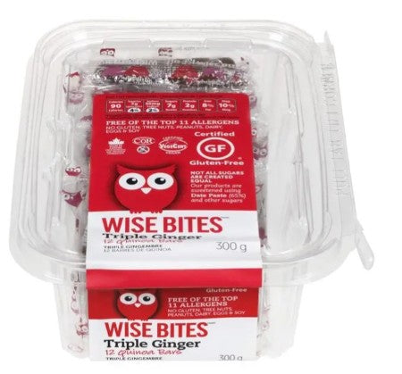 Wise Bites GF/V TRIPLE GINGER QUINOA BARS (Wise Bites) 12 per case